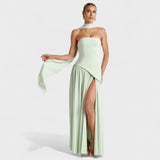 Maliyah | Vestido Corte asimétrico Verde menta