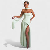 Maliyah | Vestido Corte asimétrico Verde menta
