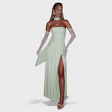 Maliyah | Vestido Corte asimétrico Verde menta