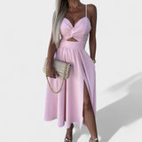 Cielo Divino – Vestido Midi con Abertura Frontal