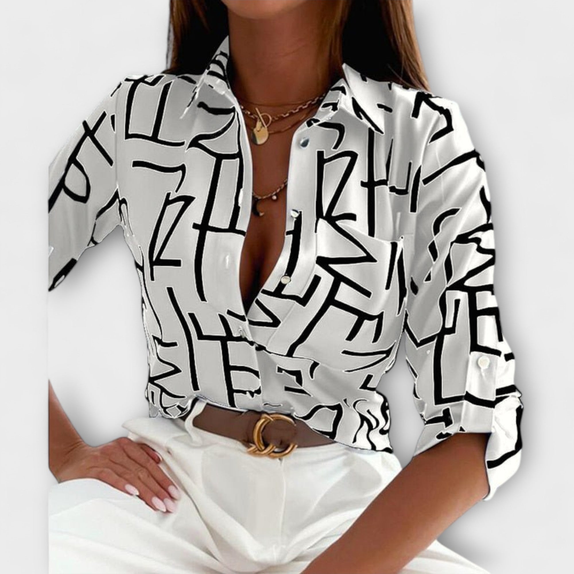 Clara - Blusa con Cuello Clásico