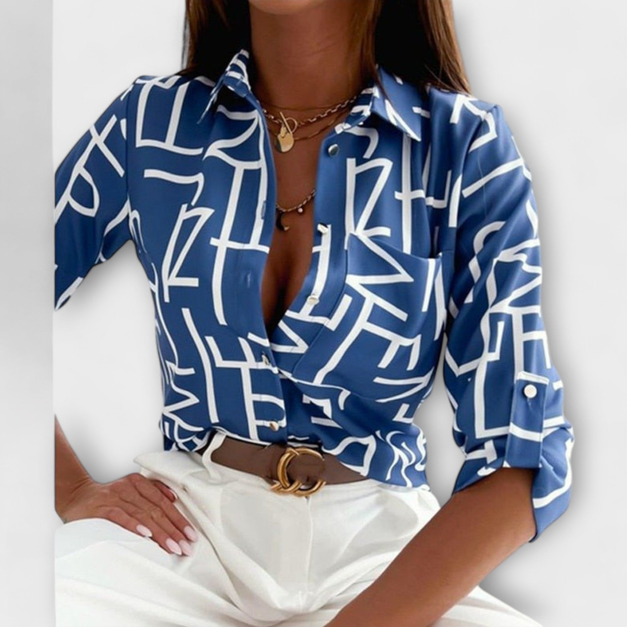 Clara - Blusa con Cuello Clásico