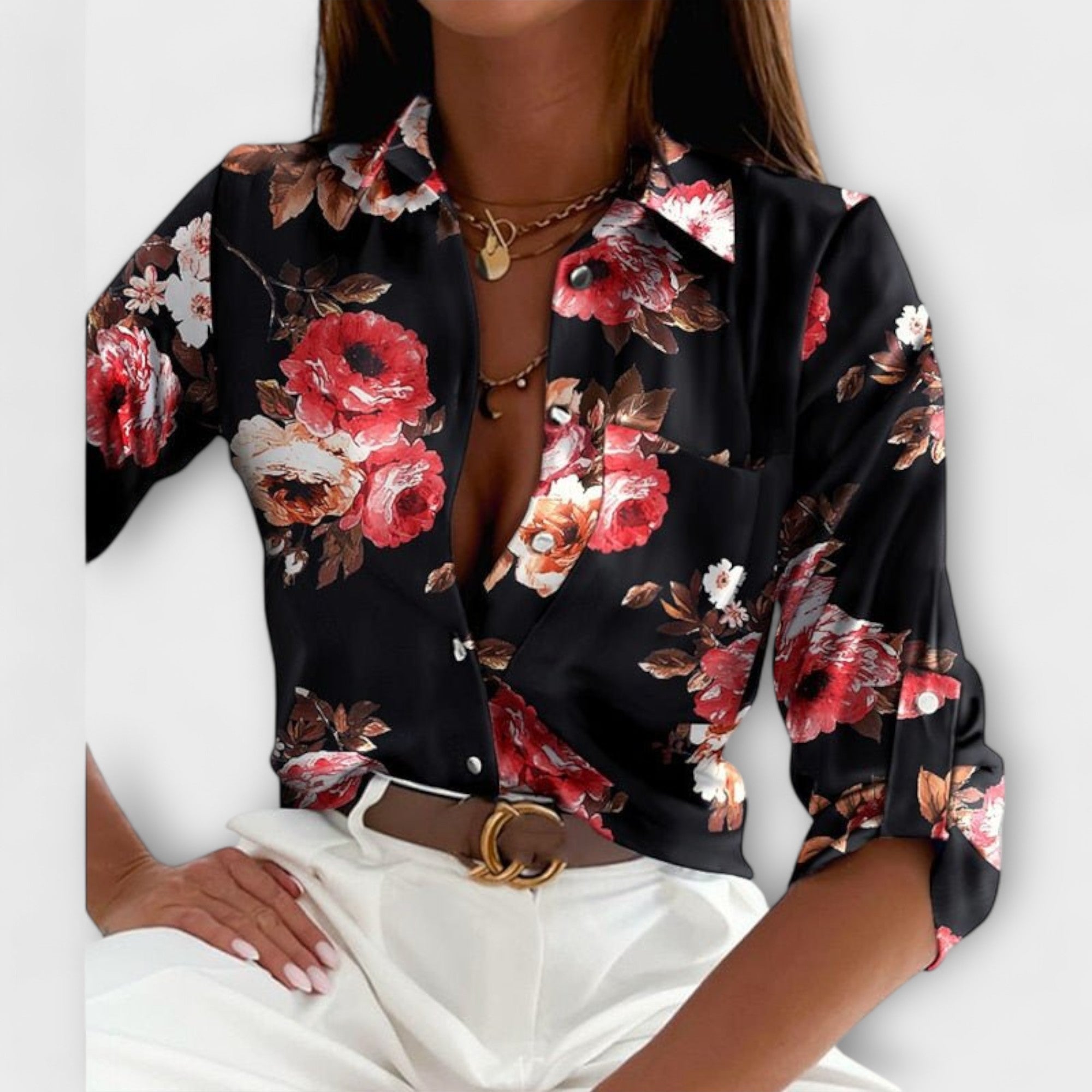 Clara - Blusa con Cuello Clásico