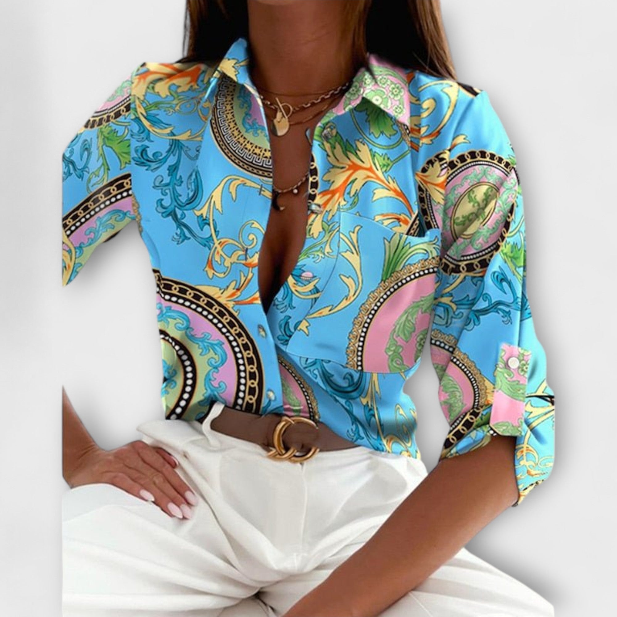 Clara - Blusa con Cuello Clásico